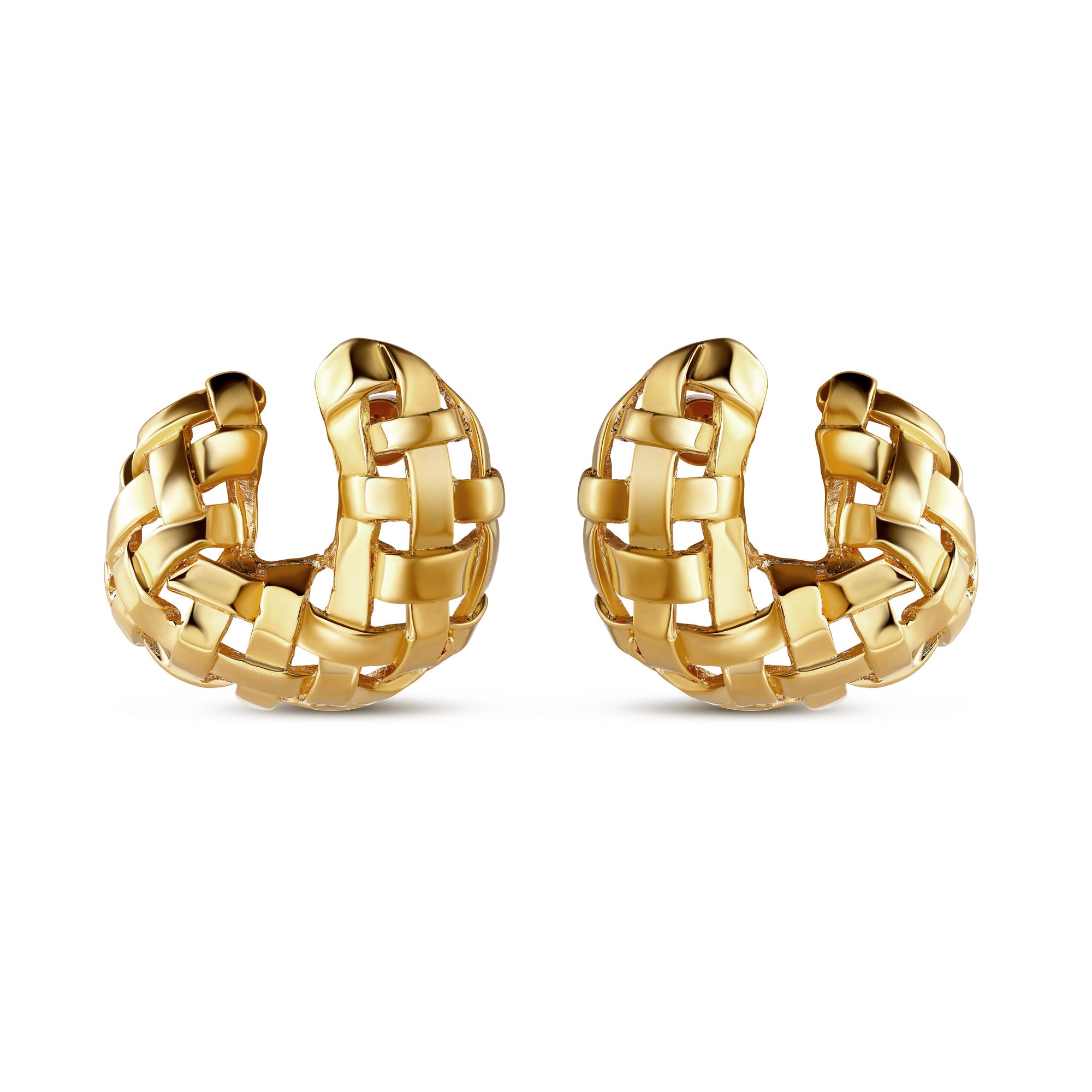 Woven C Earring against a white background