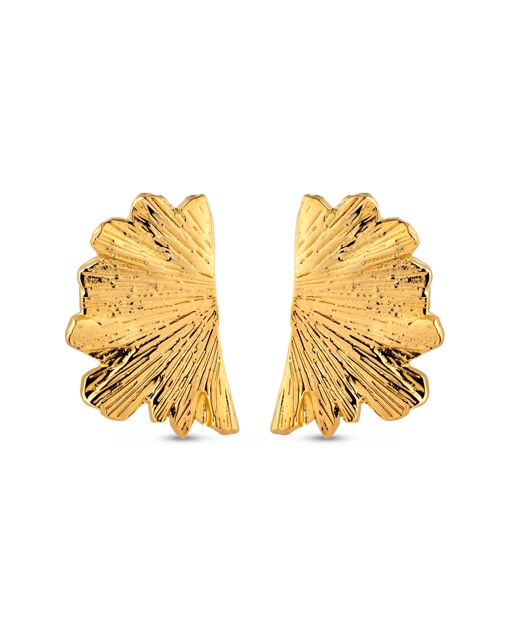 Baby Gingko Earring Front View