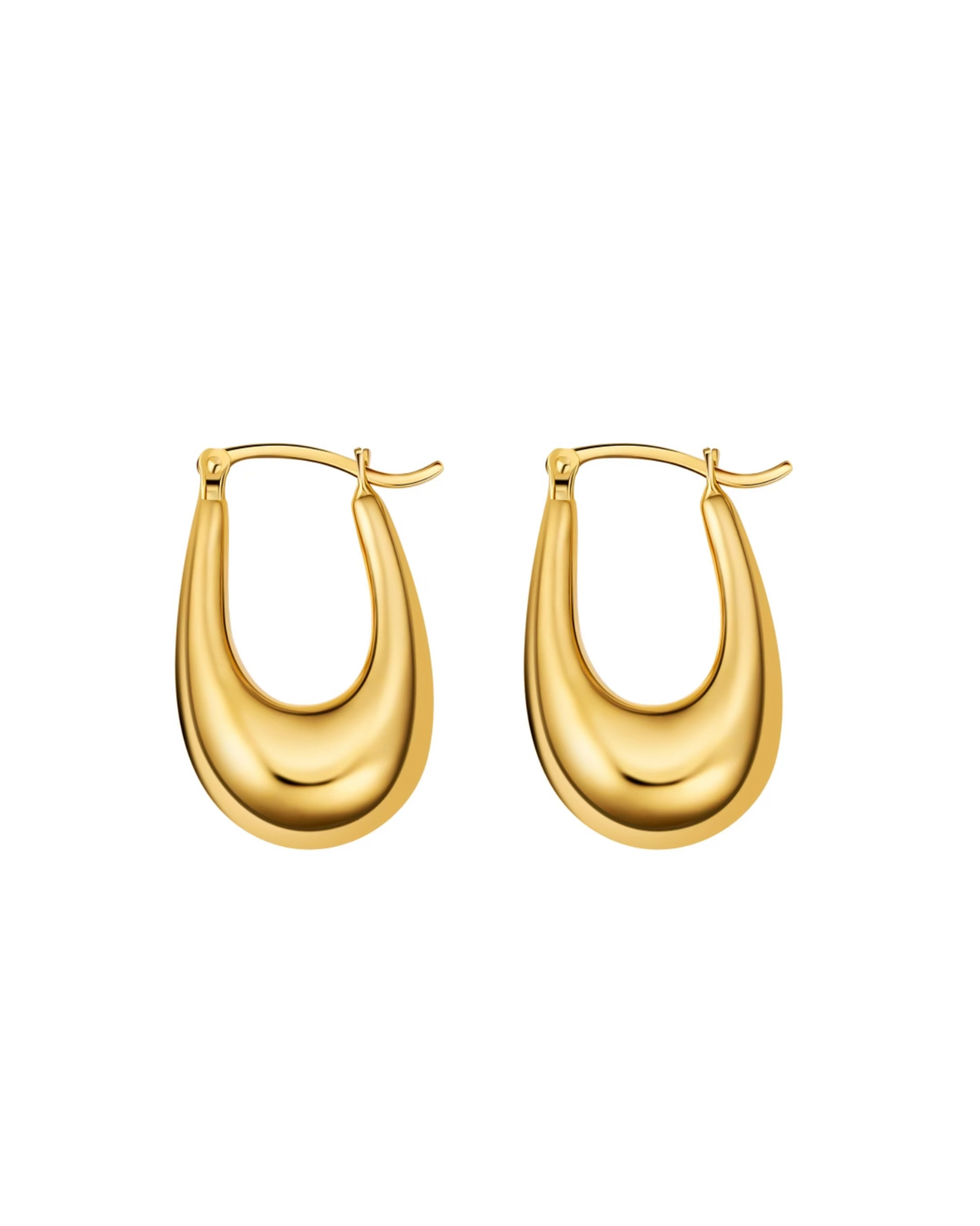 Thick Hoop - 14k Gold Plated against a white background