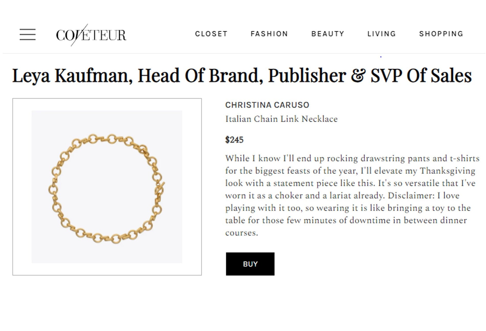 Coveteur - Christina Caruso