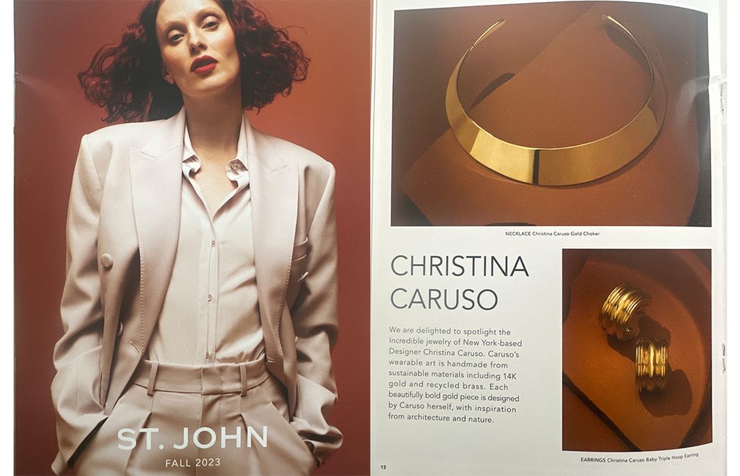 St. John magazine featuring Christina Caruso Jewelry Design