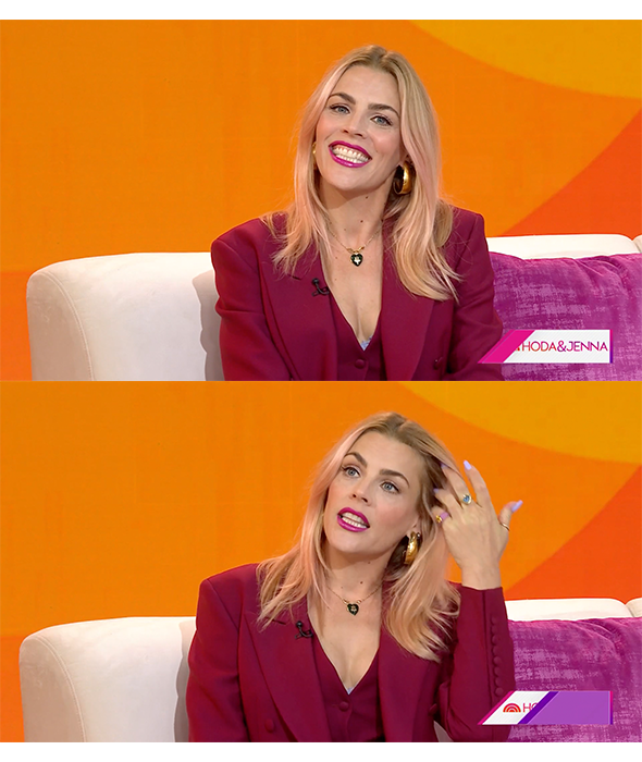 Busy Phillips wearing Christina Caruso earrings on the Today Show 