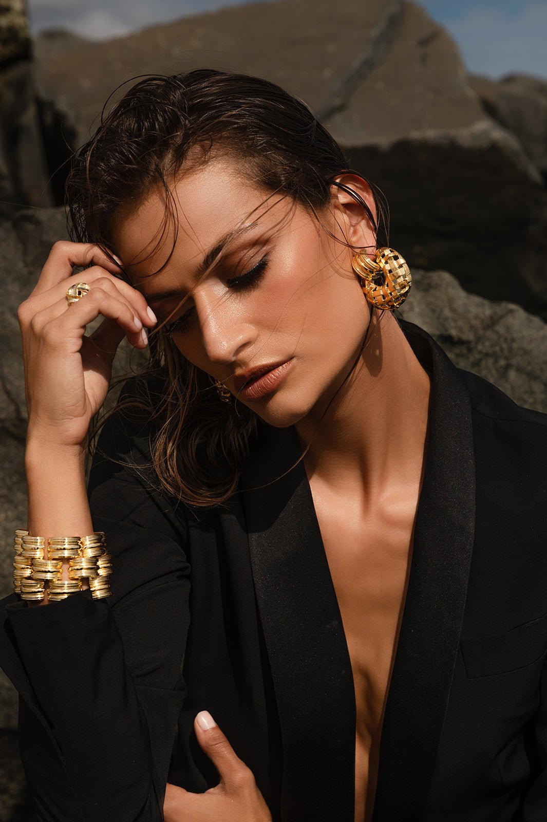 The Latest - Christina Caruso; model featuring jewelry from the latest collection