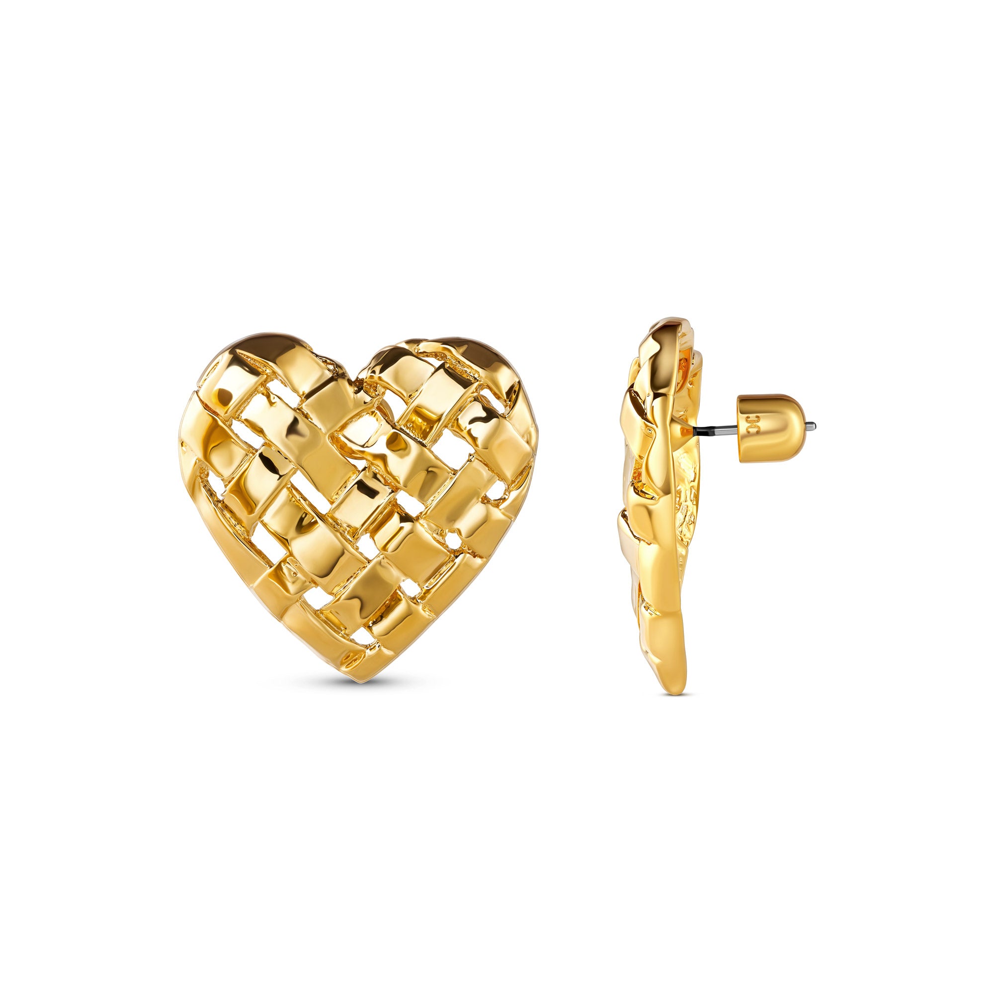 Woven Heart Earring against a white background