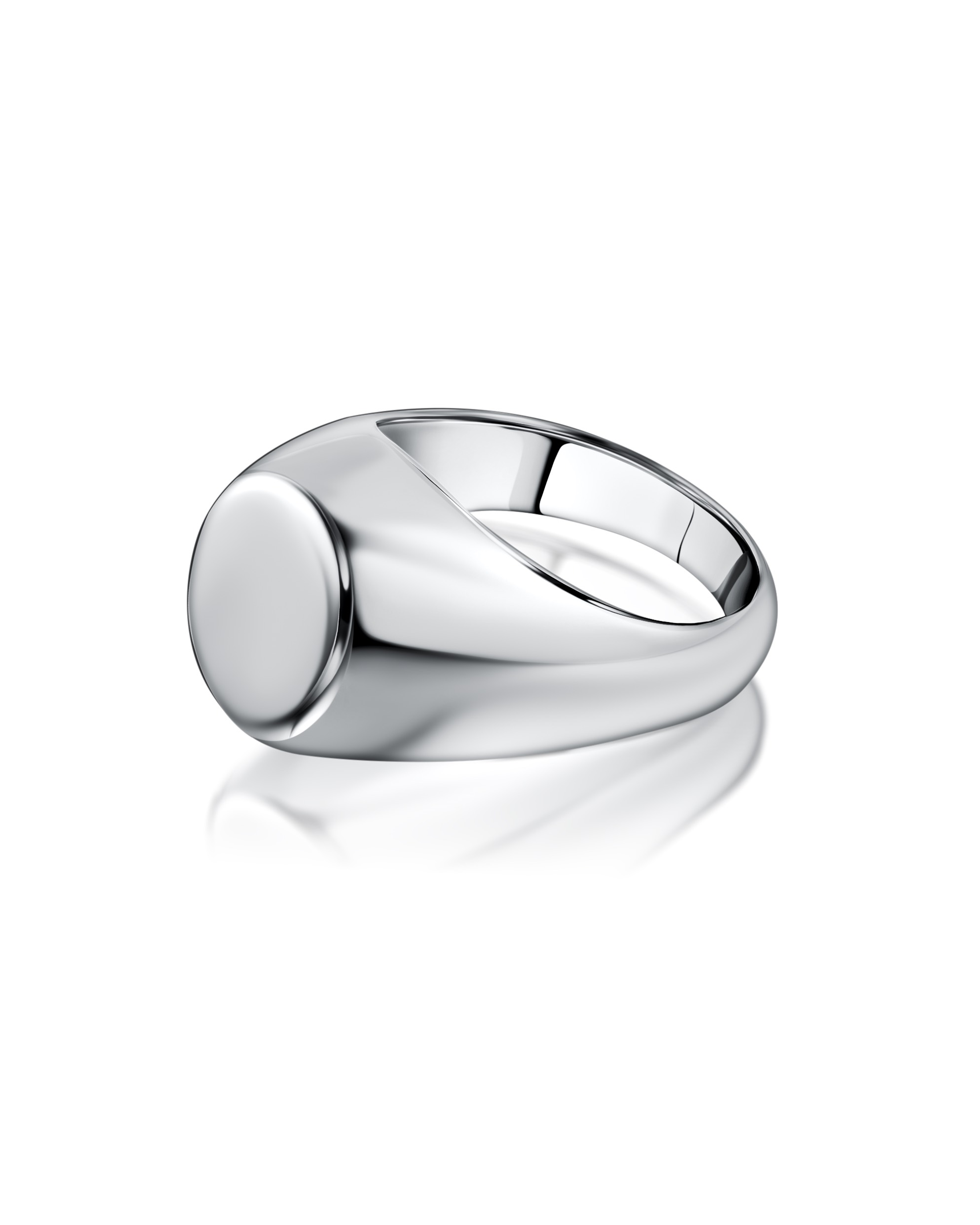 Signet Ring in Sterling Silver against a white background