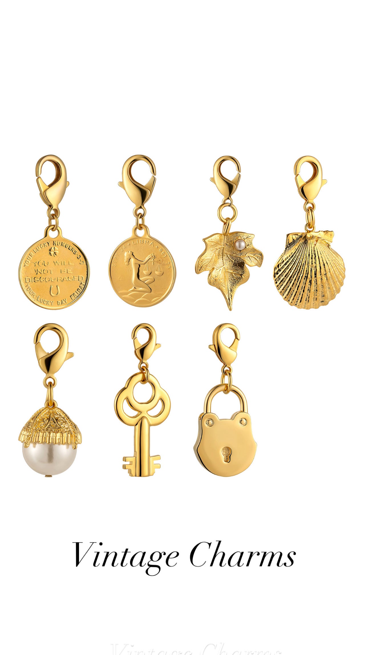 gold vintage charms