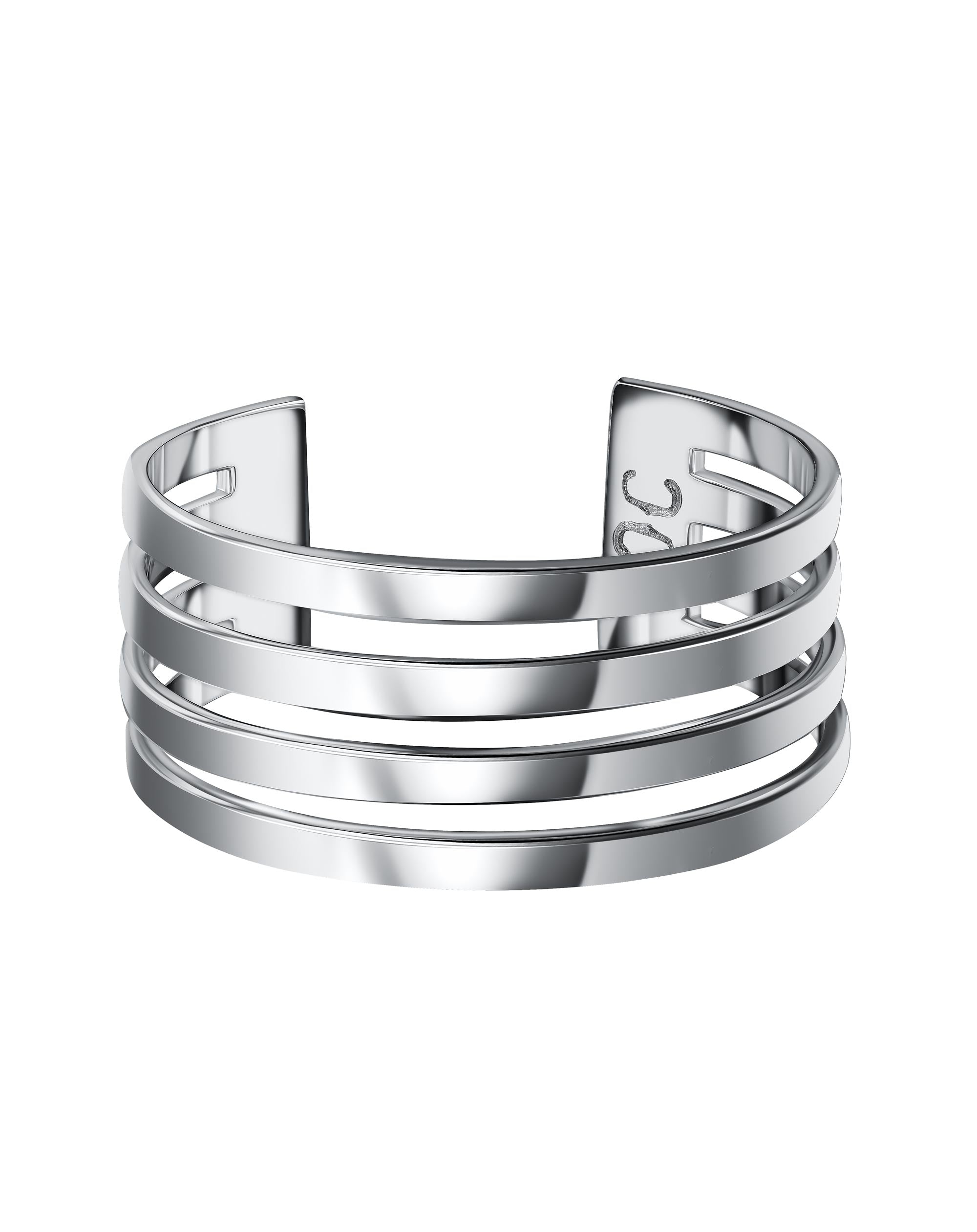 Line Cuff in Rhodium