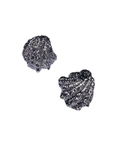 Load image into Gallery viewer, Small Shell Earring Rhodium - silver colorway
