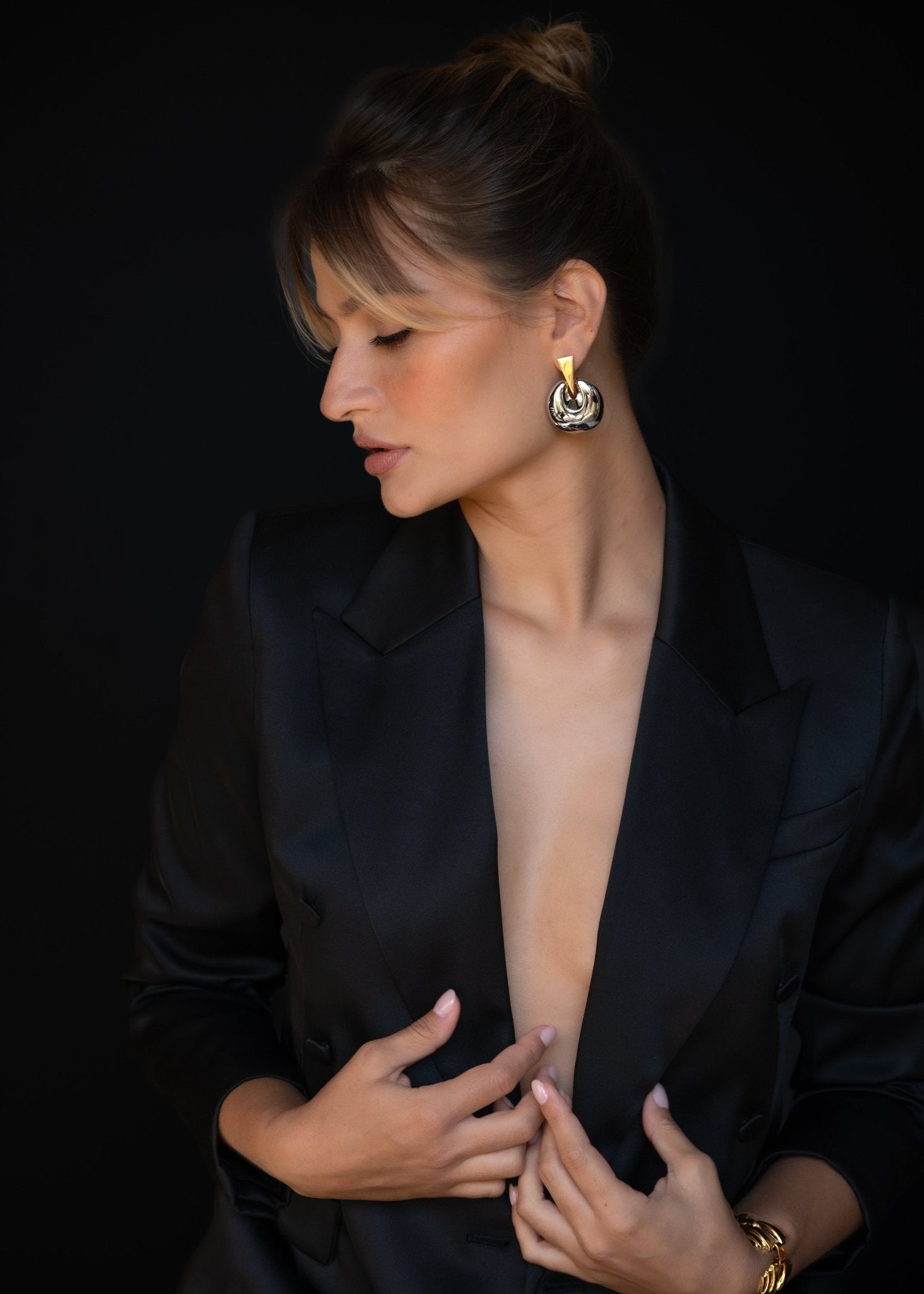 Deco Circle Earring (Rhodium) - Christina Caruso