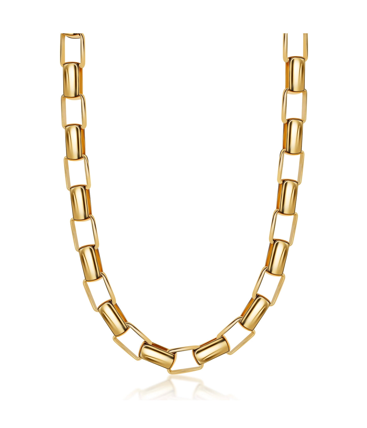 Box Link Necklace in gold