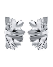 Load image into Gallery viewer, Ginkgo Leaf Earring - Rhodium coloway (silver-tone)
