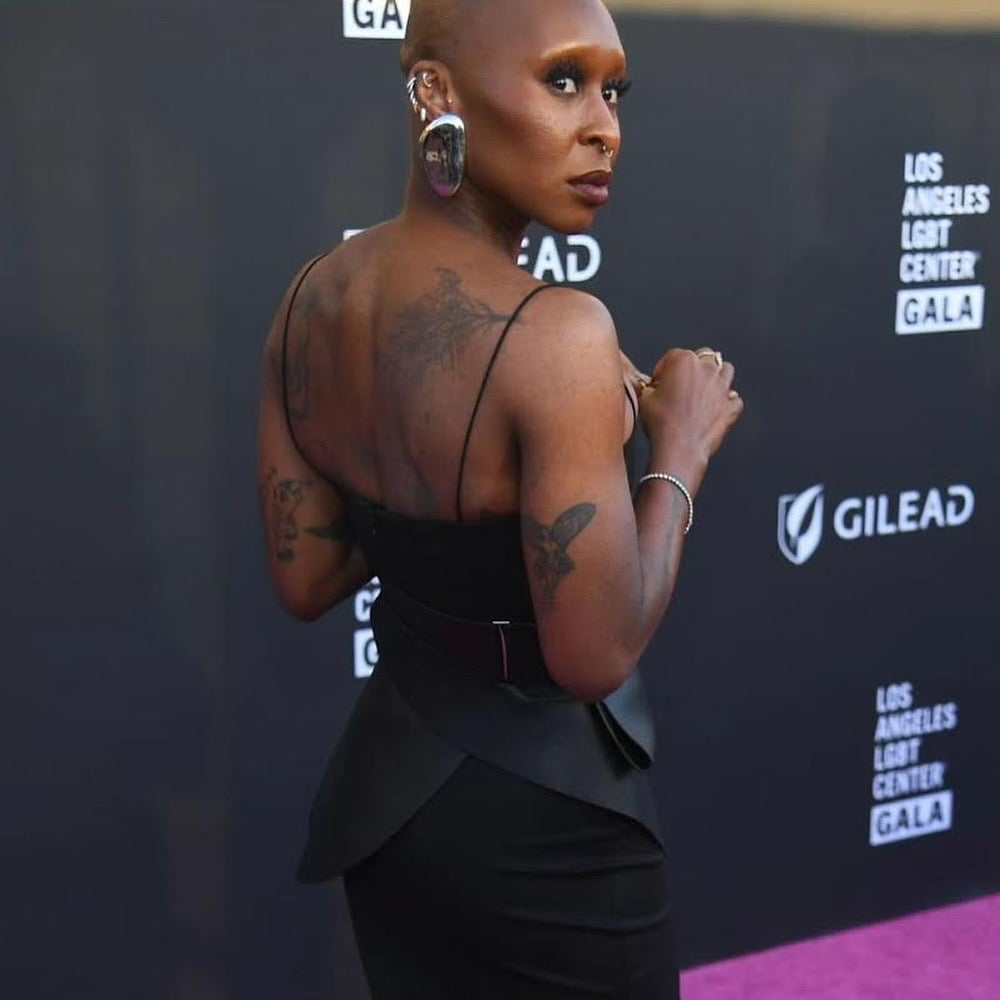 Cynthia Ervio at the Los Angeles LGBT Center Gala wearing Oval Earrings in Rhodium