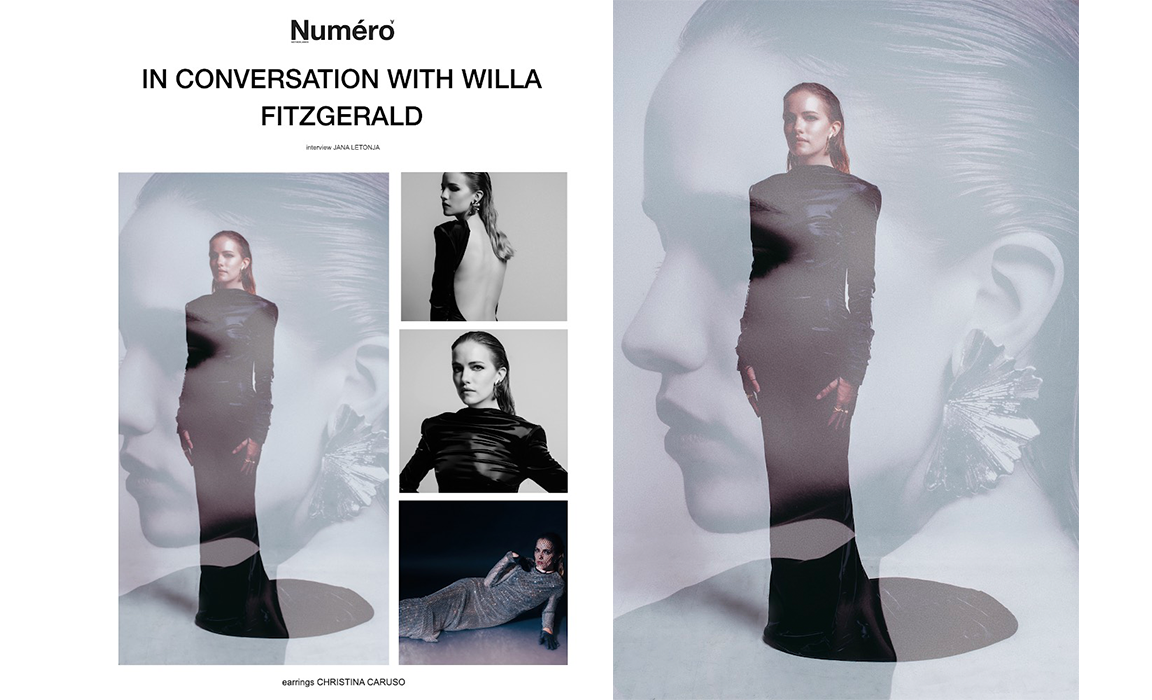 Numéro Magazine featuring Willa Fitzgerald wearing Ginkgo Leaf Earring