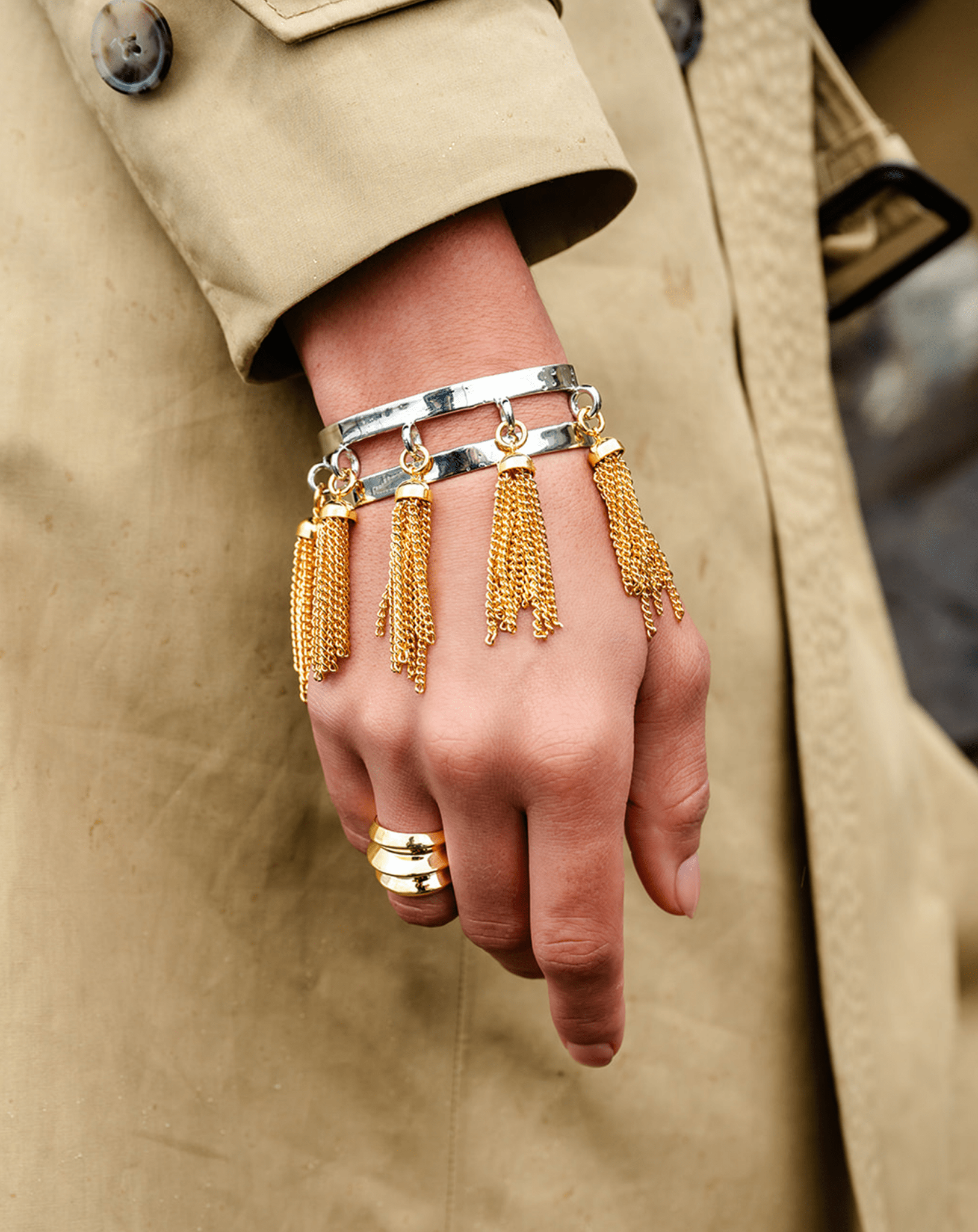 Triple Ring Smooth Slvr Tone - Christina Caruso