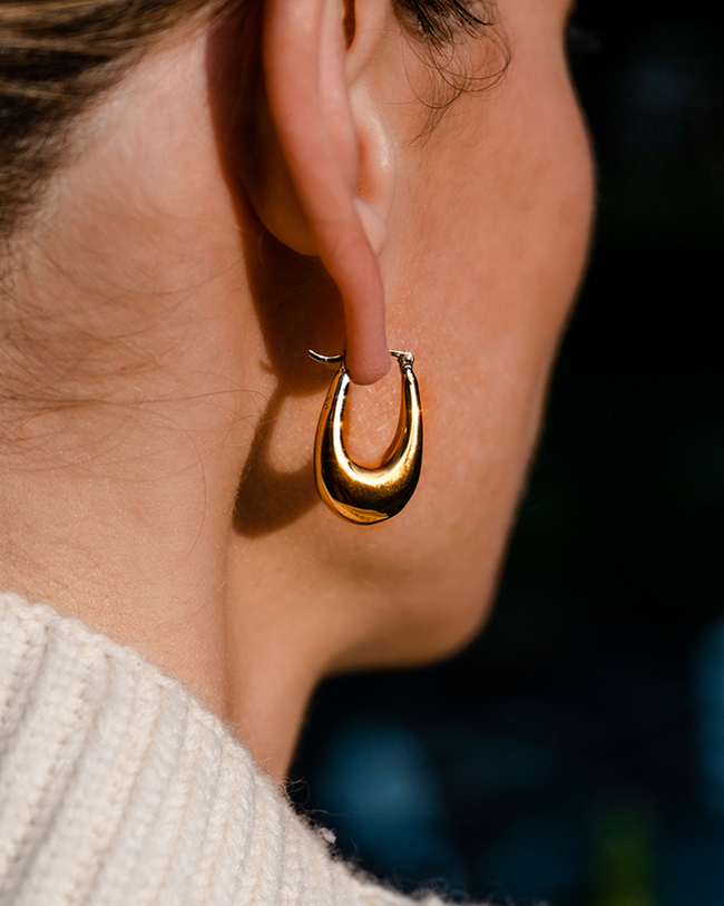 Thick Hoop - 14k Gold Plated 