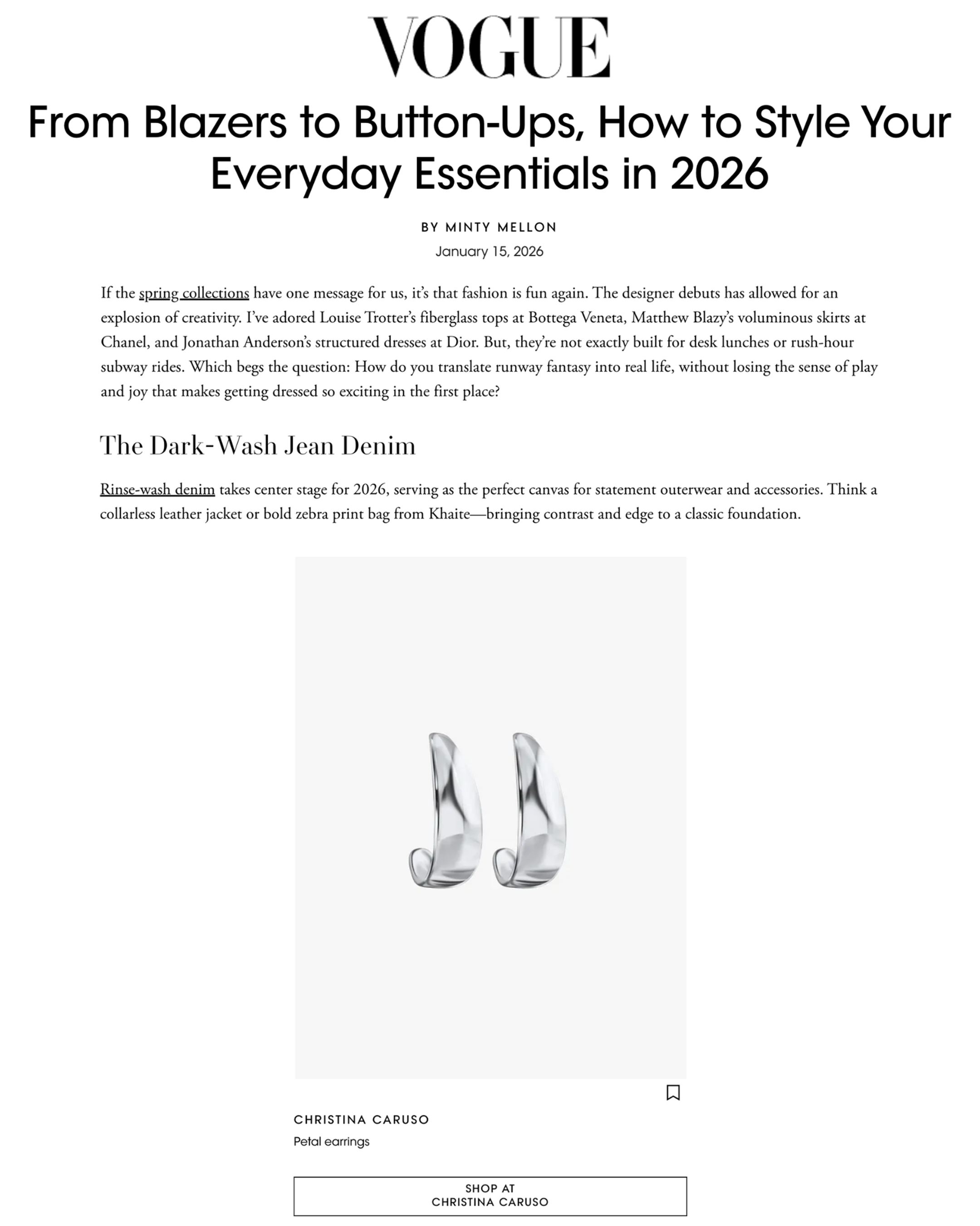 Petal Earring Rhodium (silver-tone)